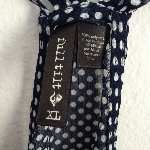 Full tilt navy polka dot sheer tank - Picture 2 of 4